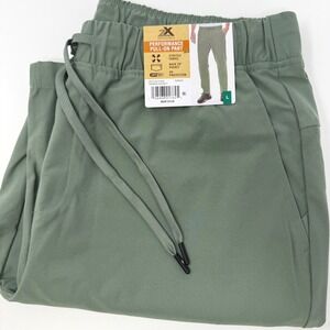 ZeroXposur Mens Performance Pull-On Pants Terrain Green Stretch UPF 50 Large NEW